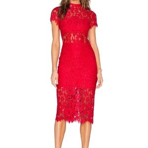 Alexis Leona red lace dress
